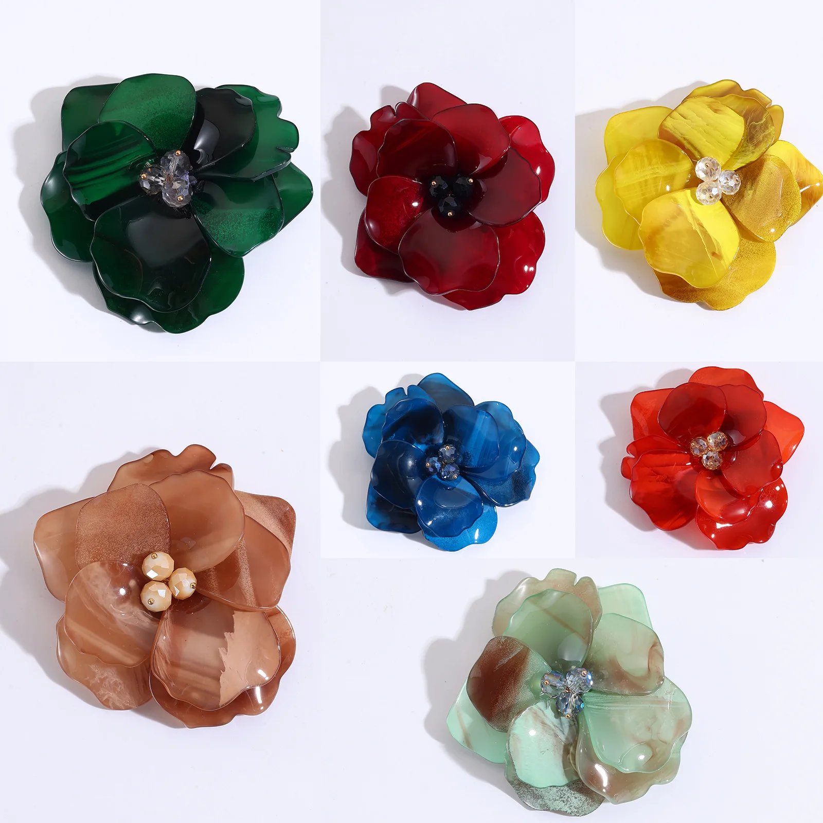 Women Accessories In Wholesale - Akcesoria DIY, niebieska akrylowa broszka w