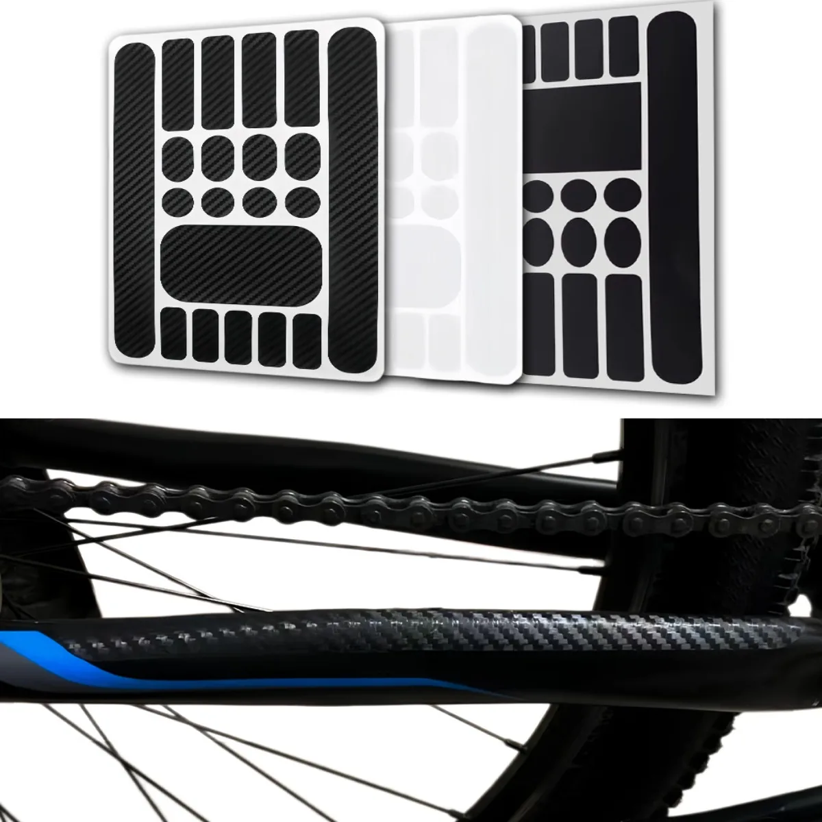 

1Set Bicycle Frame Protector Sticker with Adhesion Promoter Anti-Scratch Waterproof for MTB Road Bike Chain Guard Protection