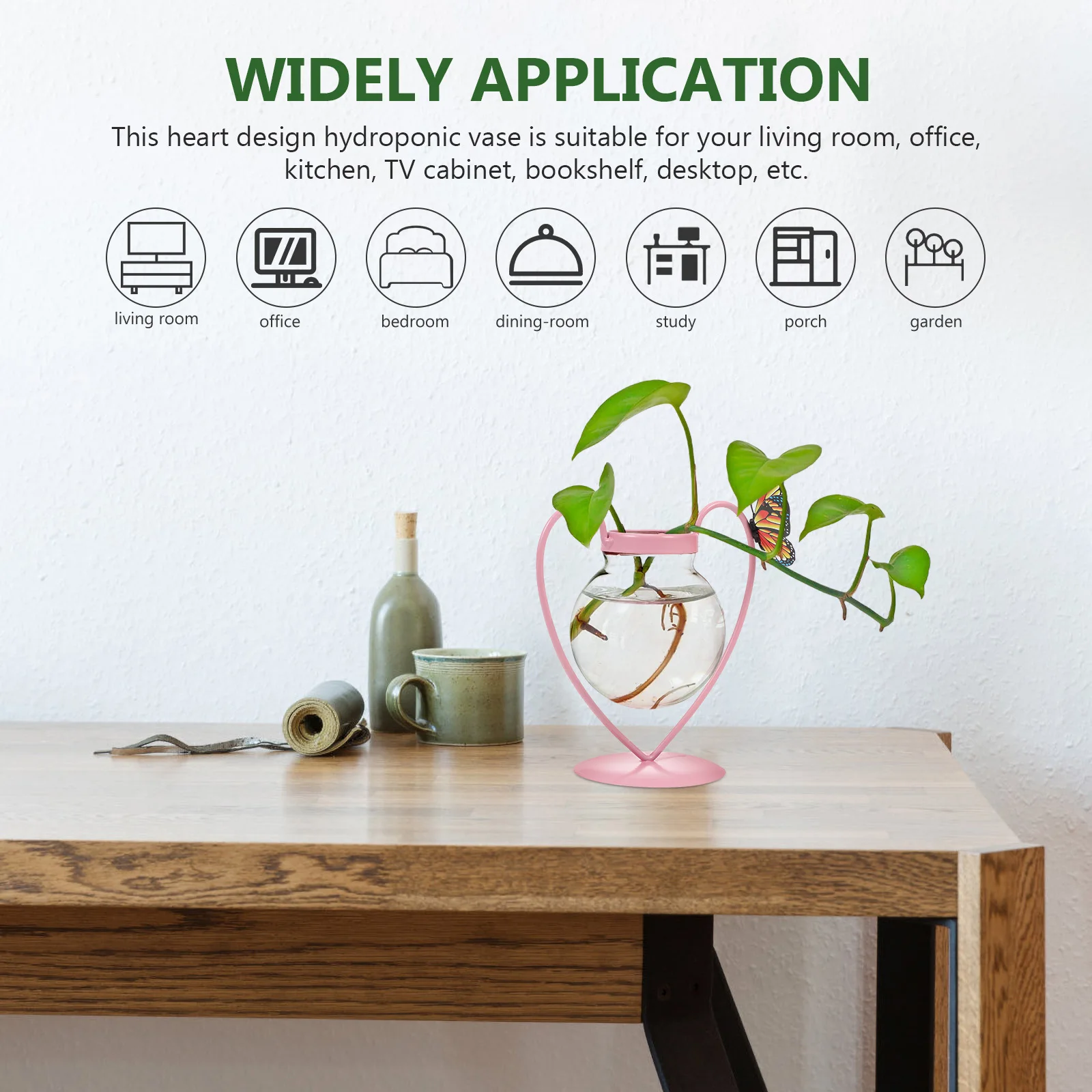

Desktop Glass Flower Pot Pots Cute Indoor Plants Heart Shaped Vase Planter Heart-shaped Succulent Planters