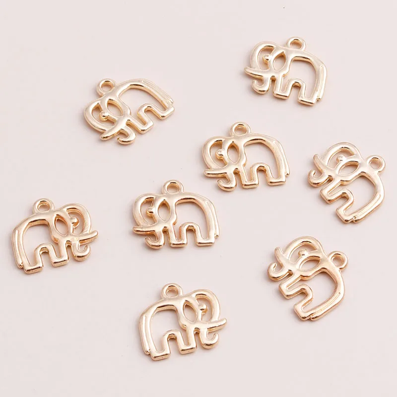 Leslie 20 Stück 16*13mm Legierung Hohle Elefanten-Anhänger Indische Tier-Charms für Armband Halskette DIY Schmuckherstellung Zubehör – Detail 3