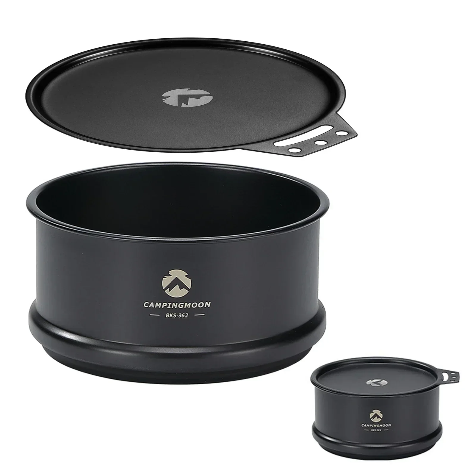 CAMPINGMOON Camping Steamer Sierra Steamer With Titanium Coating Lid 4.8 * 4.5 * 2.4in Black Bowl Cup Practical