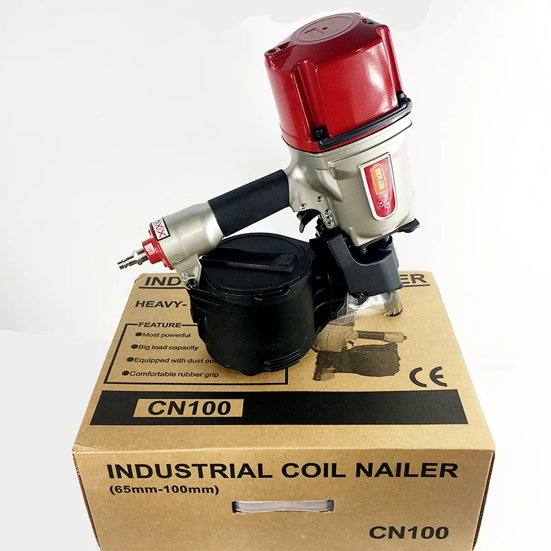 CN100 Framing Nail Gun 15 Degree Pneumatic Coil Siding Nailer 2-1/2\