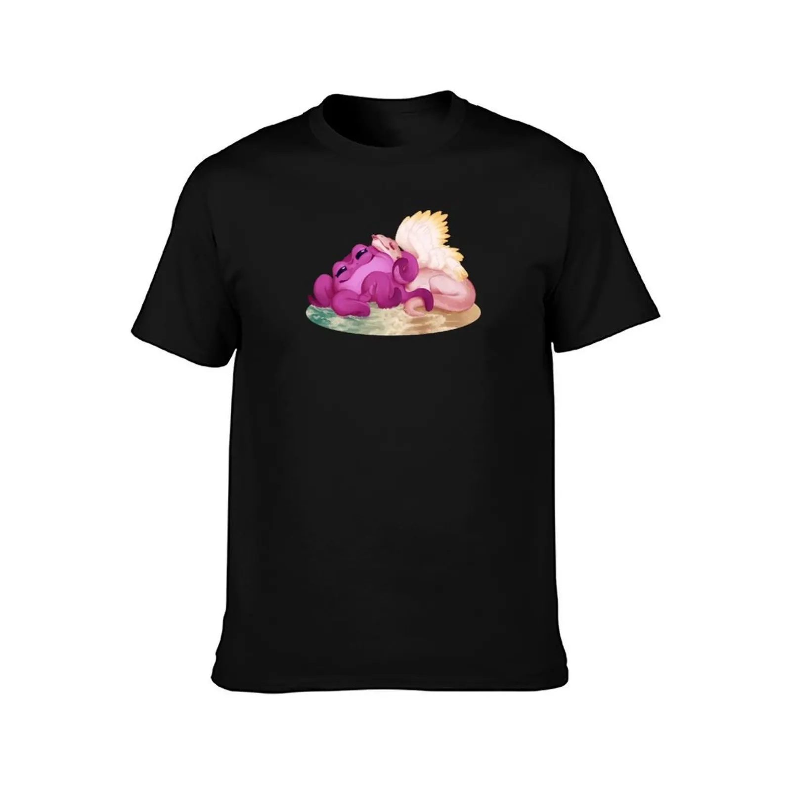 Pretzel and Lizard T-Shirt, Summer Casual Cotton Tee, Oversized Streetwear Tops, Vintage Graphic Print, Loose Fit Short Sleeve