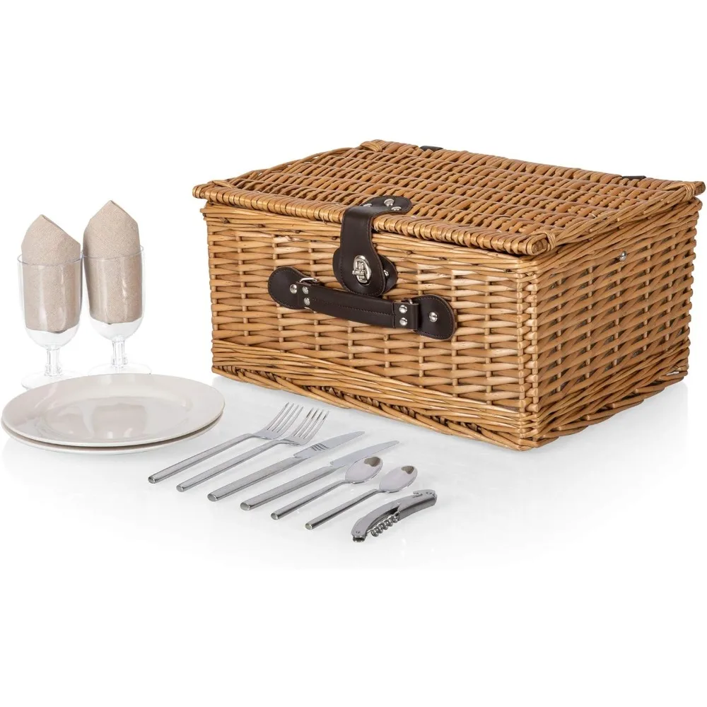 Classic Picnic Basket for 2, Romantic Picnic for 2, Wicker Picnic Set