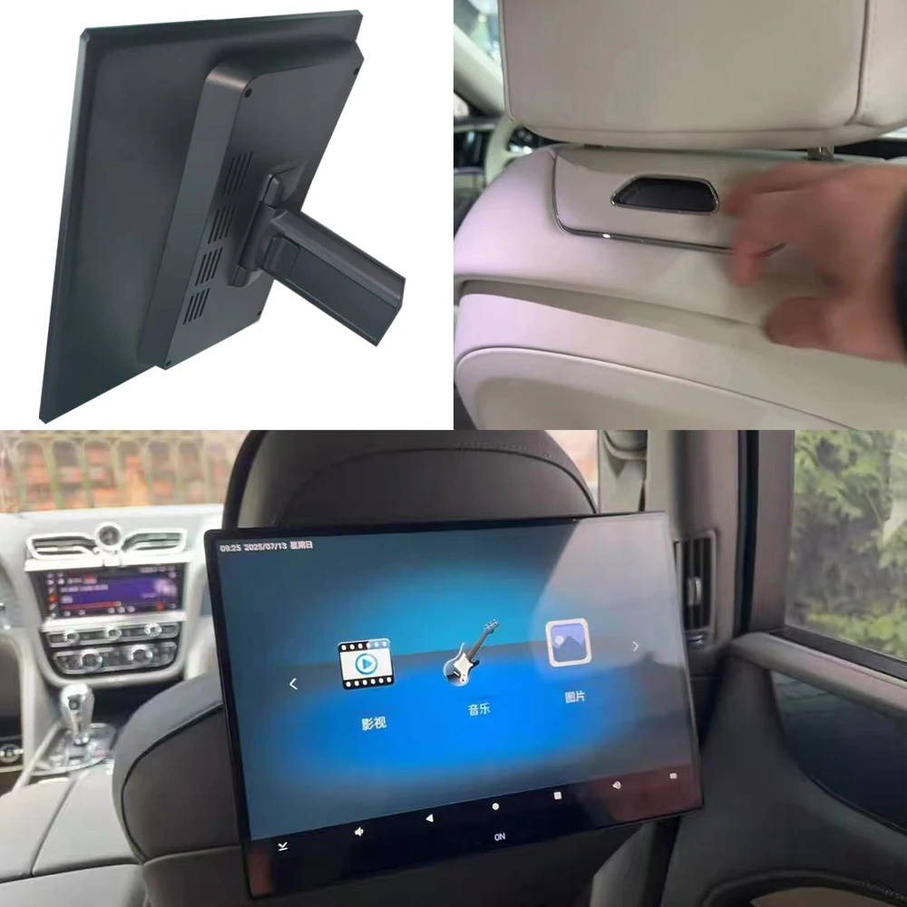 2026 Latest UI Style TV Rear Seat Screen For Bentley 4+64G WiFi Car Headrest Monitor Android 16.0 Bluetooth Mirror Link Wireless