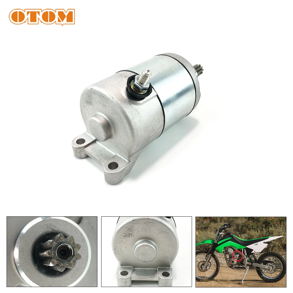 

OTOM Motorcycle Starter Motor Electric Starting 9 Teeth For KAWASAKI KLX140 KLX140G KLX140L 21163-0762 Off-road Motocross Parts