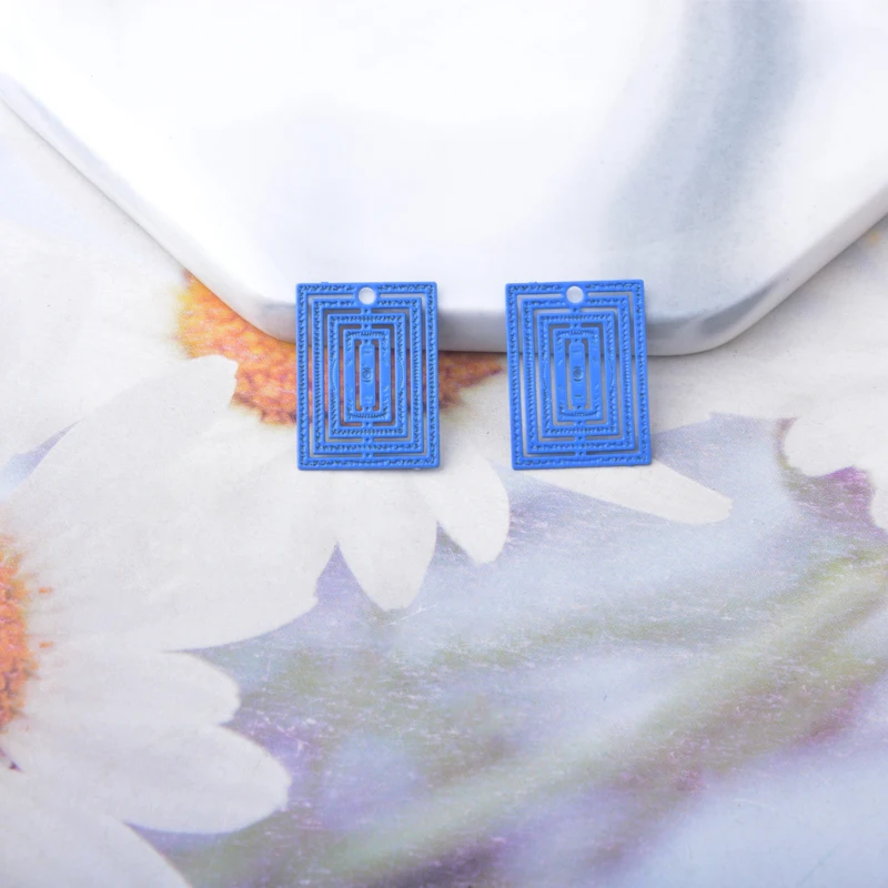 30 Stück AC4299 Messing-Schmuckanhänger in Hellgold, Geometrische Rechteck-Charms, DIY-Zubehör für Damen-Ohrringe und Halsketten – Detail 4