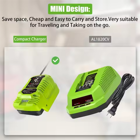 ABUH-Mini Charger For Greenworks 40V Battery MAX 40V Battery 29462, 29472 And For Greenworks Other 40V Battery US Plug