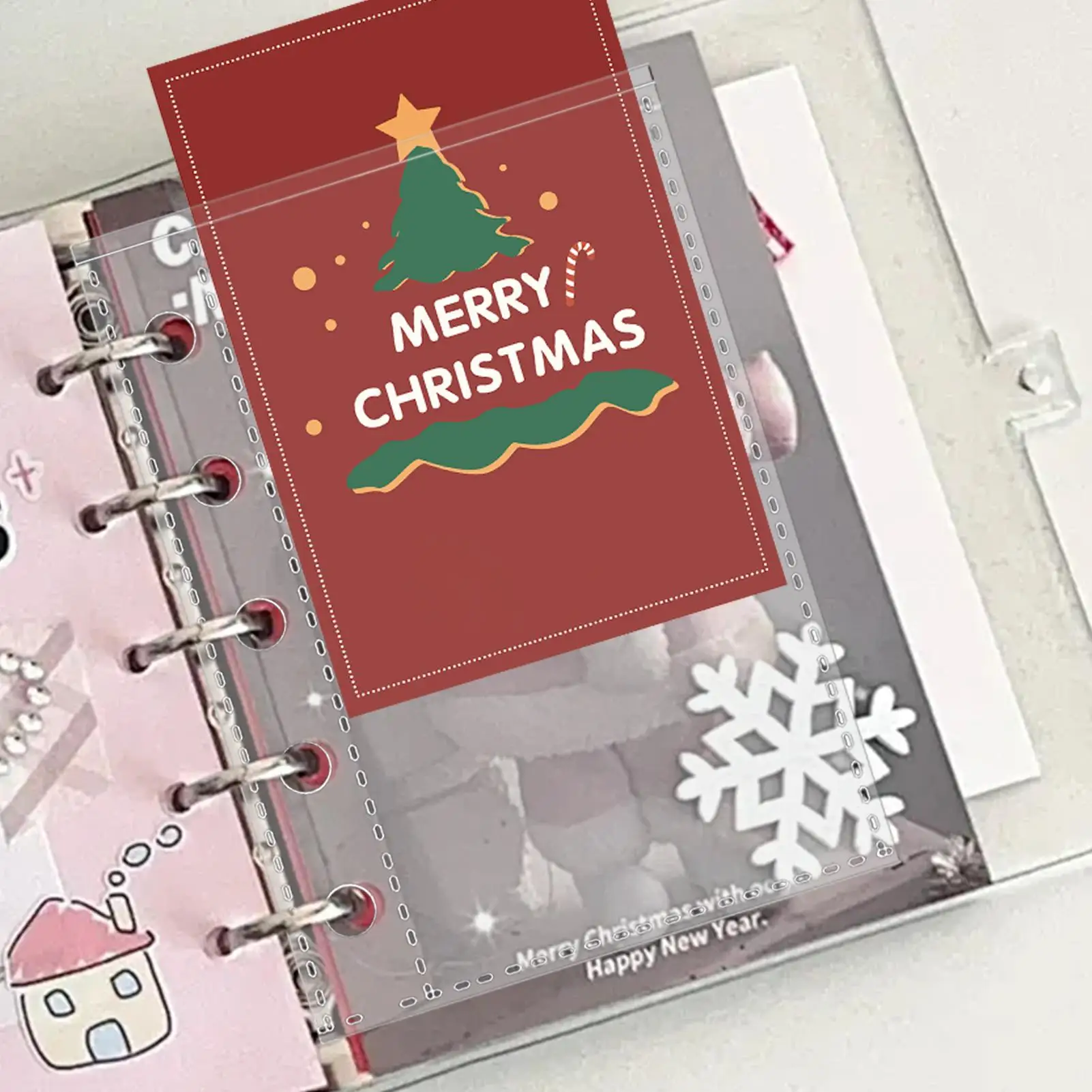 10 Pieces M5 5-Ring Binder Inserts Sheet Protectors Clear Document Sleeves for Professionals Travelers Artists Teachers Project