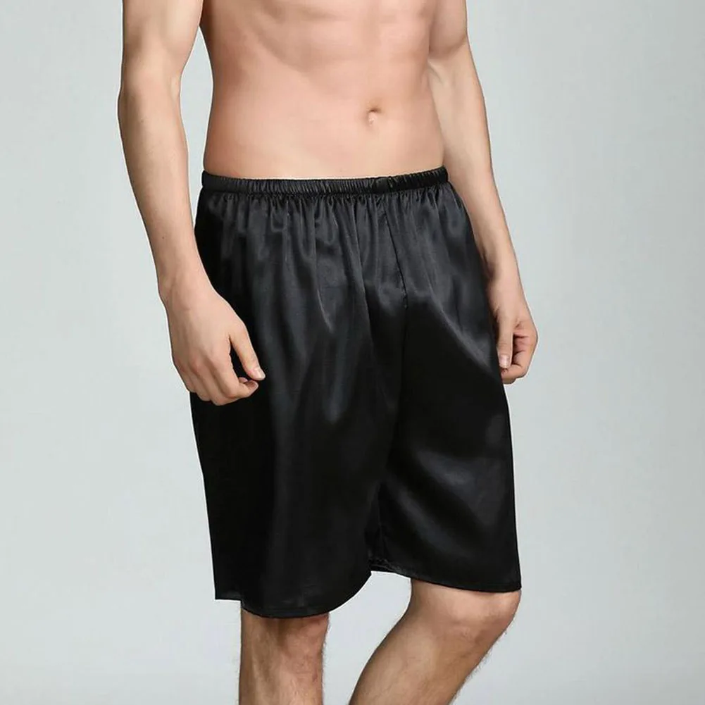 Men Sleep Bottoms Shorts Stretch Sleepwear Ice Silk Underwear For Man Satin Calcinha Loungewear Pyjama Short Pants Men's Panties