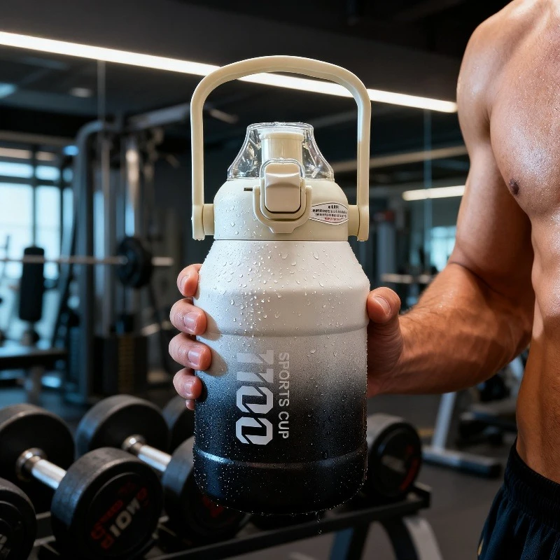 

1100ml Sports Water Bottle 316 Stainless Steel Large Capacity Thermos Leakproof Straw Portable for Gym Outdoor Travel