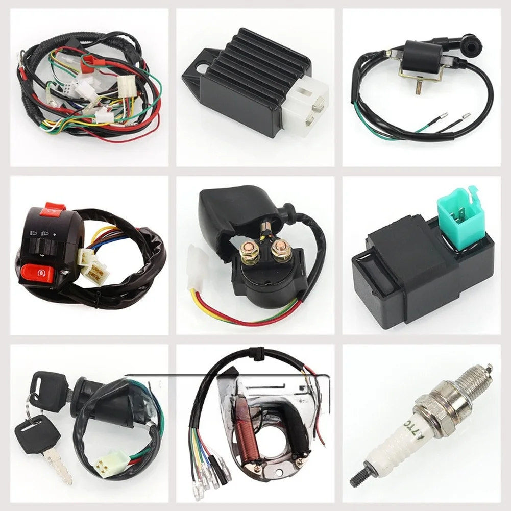 Electrical Wiring Harness with Ignition Coil for 50cc 125cc For atv Models and Off-Road Motorcycle Compatibility