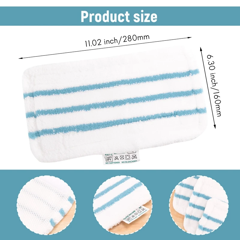 AD-حزمة مكونة من 5 وسادات من الألياف الدقيقة قابلة للغسل لغطاء استبدال ممسحة البخار المتوافق مع FSM1616، FSM1630