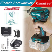 Kamolee Electric Screwdriver Brushless 588Nm Impact Wrench 5 Speed Woodwork Power Tool 1/4\