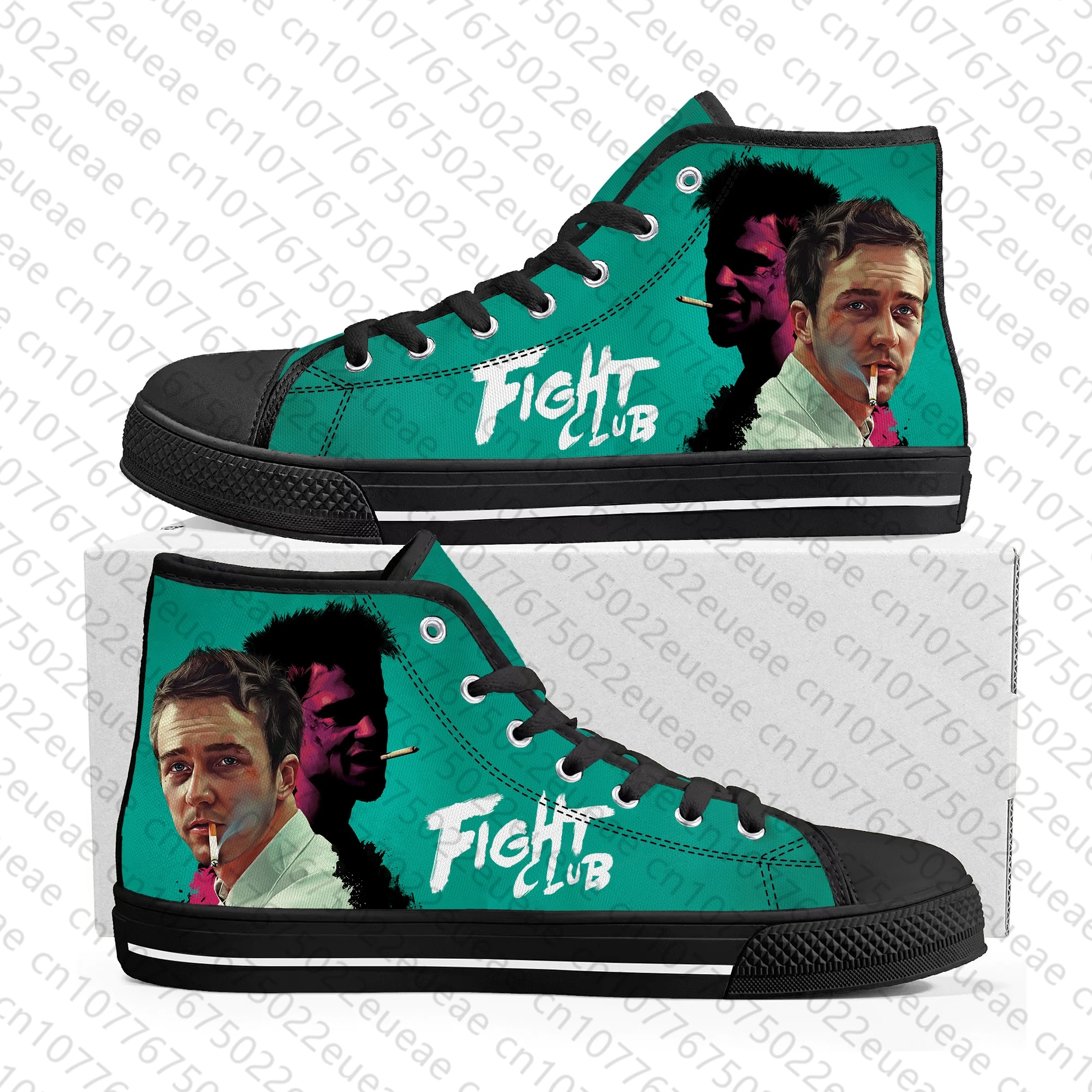 Fight Club Brad Pitt movie High Top Sneakers Mens Womens Teenager Canvas Sneaker Casual Custom Made Shoes Customize DIY Shoe