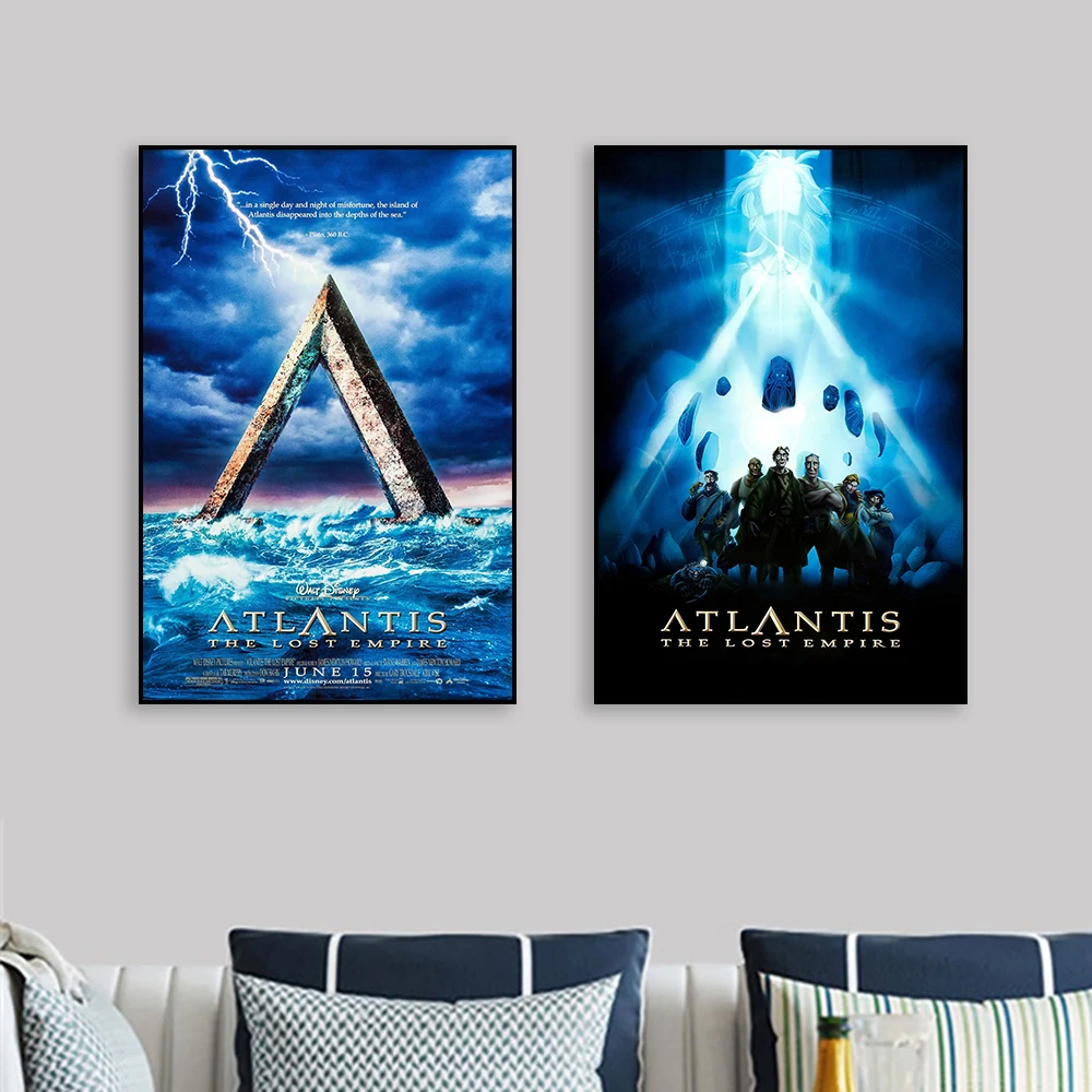 الكلاسيكية أتلانتس: الإمبراطورية المفقودة المشارك قماش اللوحة الرجعية فيلم الكرتون الرسم على لوحات القماش الجدارية يطبع ديكور غرفة نوم المنزل #3