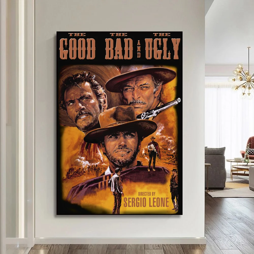 The Good the Bad and the Ugly Movie Classic Movie Posters Vintage Room Bar Cafe Decor Stickers Wall Painting