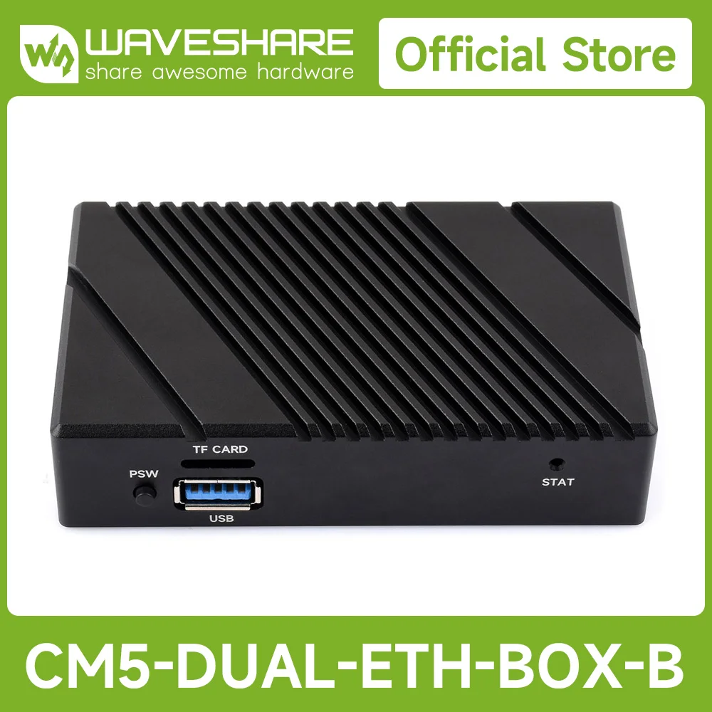 Waveshare Gigabit / 2.5G Dual Ethernet Mini-Computer (B) Based On Raspberry Pi CM5 (NOT included), Dual RJ45 Ethernet Ports