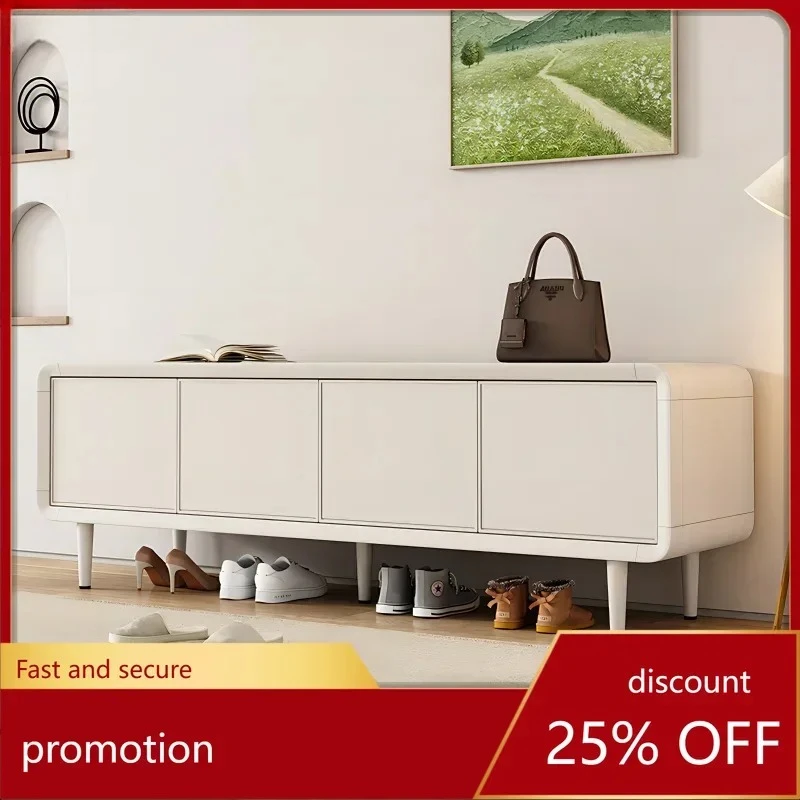 Cream Wind All Aluminum Alloy Low Shoe Cabinet Household Door Outdoor Balcony Shoe Changing Stool