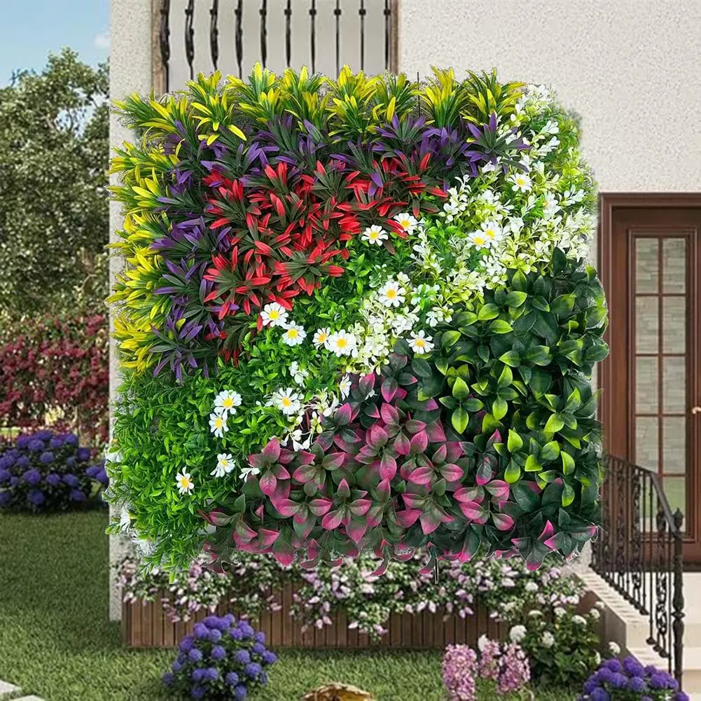 50*50CM Green Artificial Plants Wall Panel Plastic Outdoor Lawns Carpet Decor Wedding Backdrop Party Garden Grass Flower Wall
