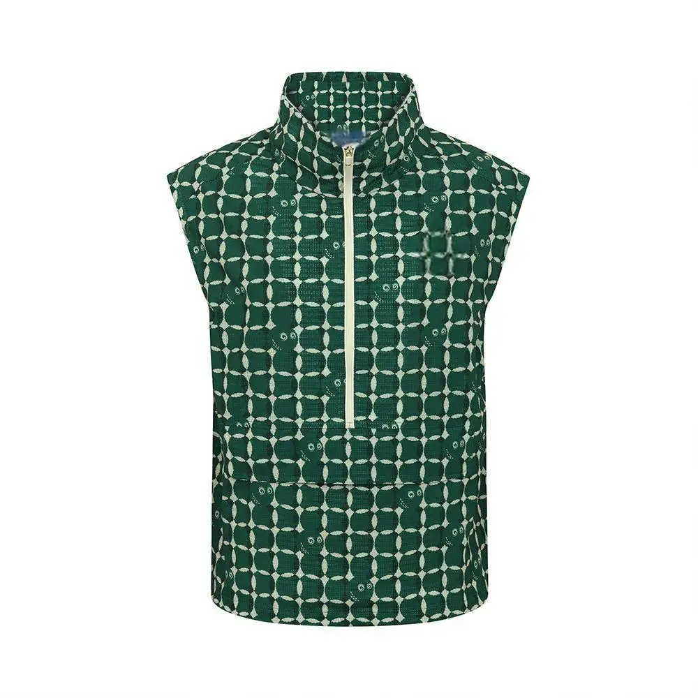 Fashion Ladies Thin Golf Sleeveless Vest Half‑Zip Stand Collar Outdoor Athletic Female Golf Sports Waistcoat