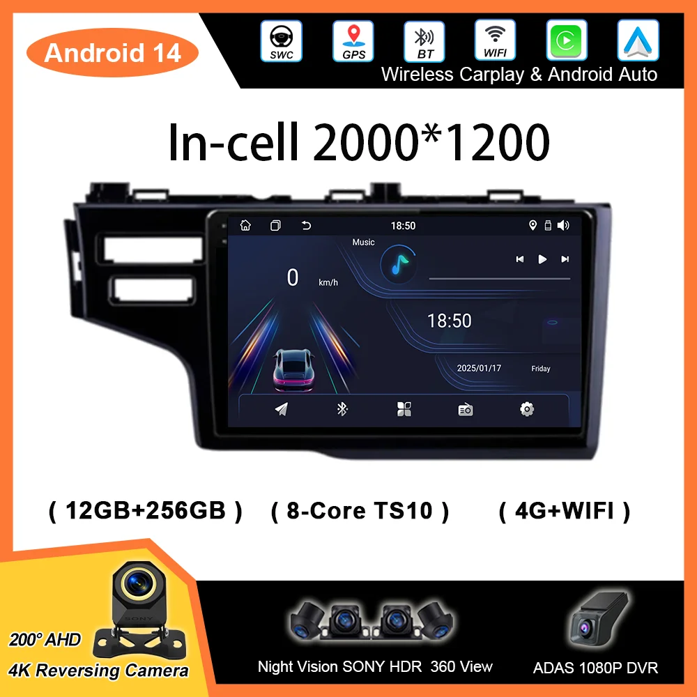 

Android For Honda Jazz 3 2015-2020 Fit 3 GP GK 2013-2020 Auto Multimidia Video Player Touch Screen 2din Radio Stereo Head Unit