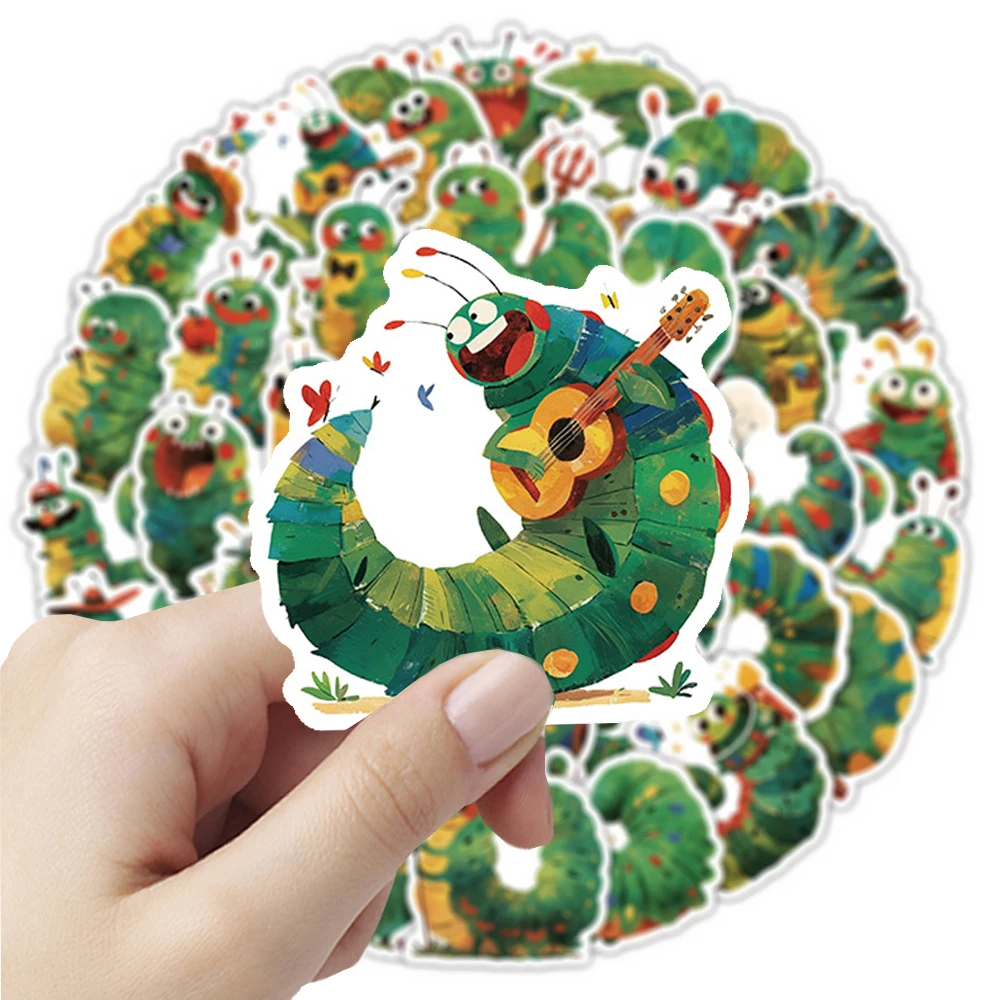 

10/30/50pcs Greedy Caterpillar Cartoon Graffiti Stickers Funny Animal Decals for Kid DIY Suitcase Guitar Phone Cute Sticker Pack