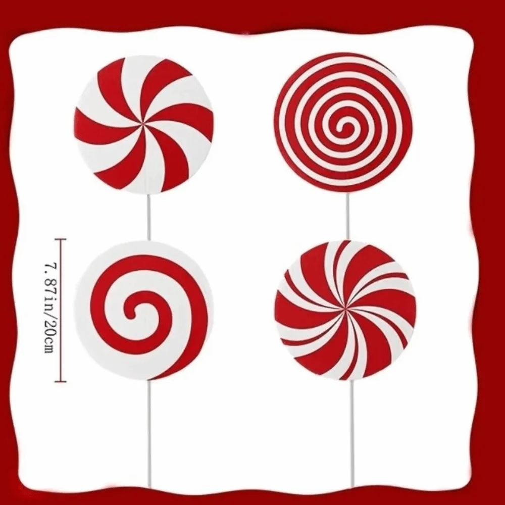 4/8/12 قطعة كبيرة الحجم شجرة عيد الميلاد الحلي شاتيربروف النعناع مصاصة يختار الحلوى يختار الحلي زينة عيد الميلاد DIY بها بنفسك #6