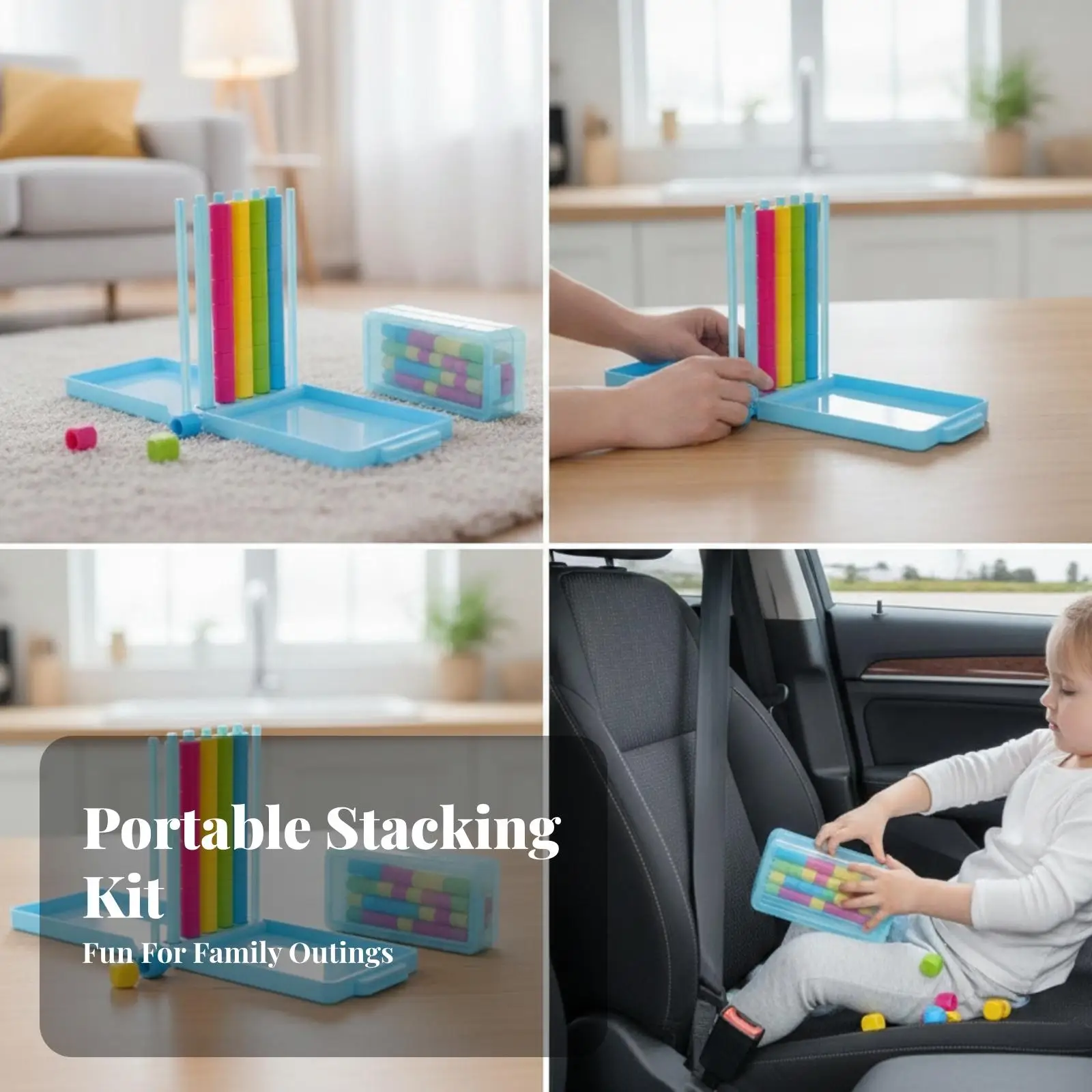Color Matching Stacking Puzzle | Compact Travel Design, Screen Brain Teaser, Color Match Challenge Game, for Tabletop