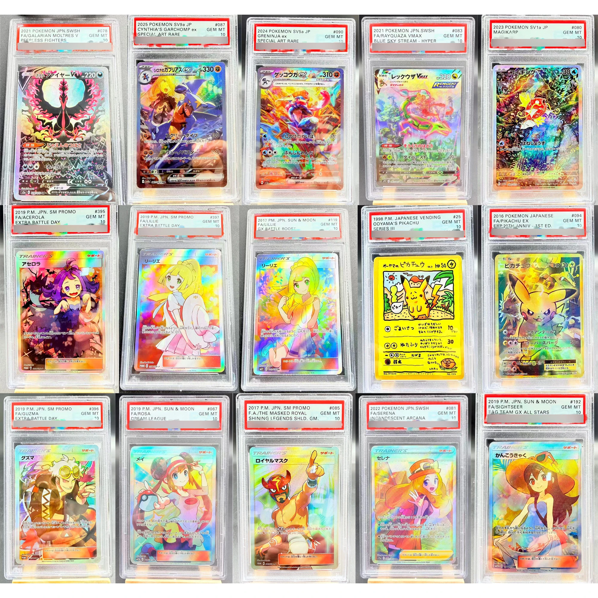 

Коллекционная карта PTCG DIY: Японская версия Лили, Серены, Розы, Райкуазы, Магикарпа, Генгара. Копия классической аниме-карты. Подарок-игрушка.