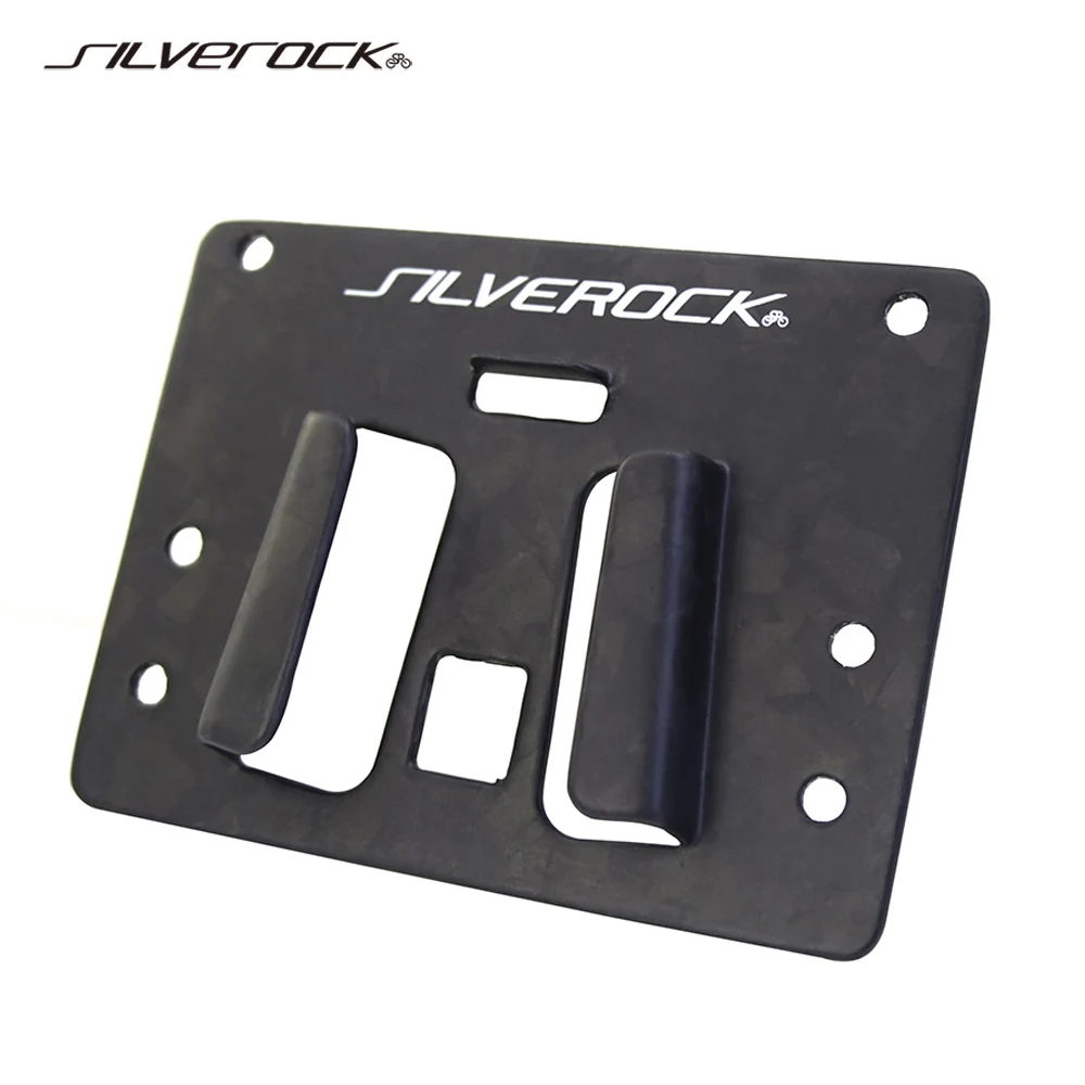 SILVEROCK AC007 Carbon Block Plate for Front Bag Carrier Adapter fit Trifold Folding Bikes Luggage Bracket Mount