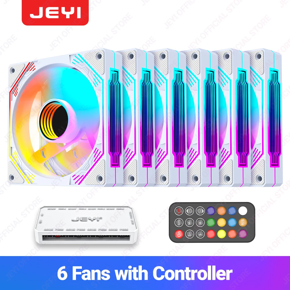 Jeyi Argb Fan 120Mm Pc Koelventilatoren Computer Fan Ultra Stille Heatsink Met 4pin Pwm, 5V 3pin Argb Adresseerbare Sync/Rc Poort