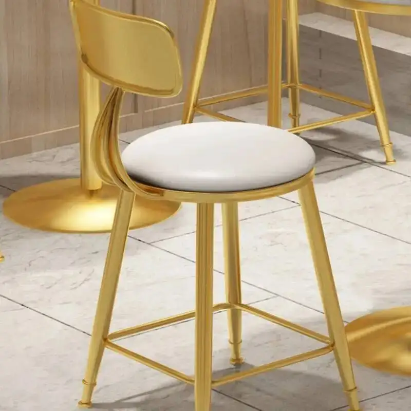 High Designer Accent Stools Kitchen Gold Counter Cafe Outdoor Soft Bar Chairs Relaxing Makeup Silla De Bar Modern Furniture HY