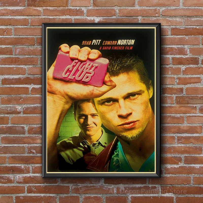 Retro Movie Posters Film Fight Club Kraft Paper Prints Rules Poster Vintage Home Room Cafe Bar Art Wall Decor Aesthetic Painting