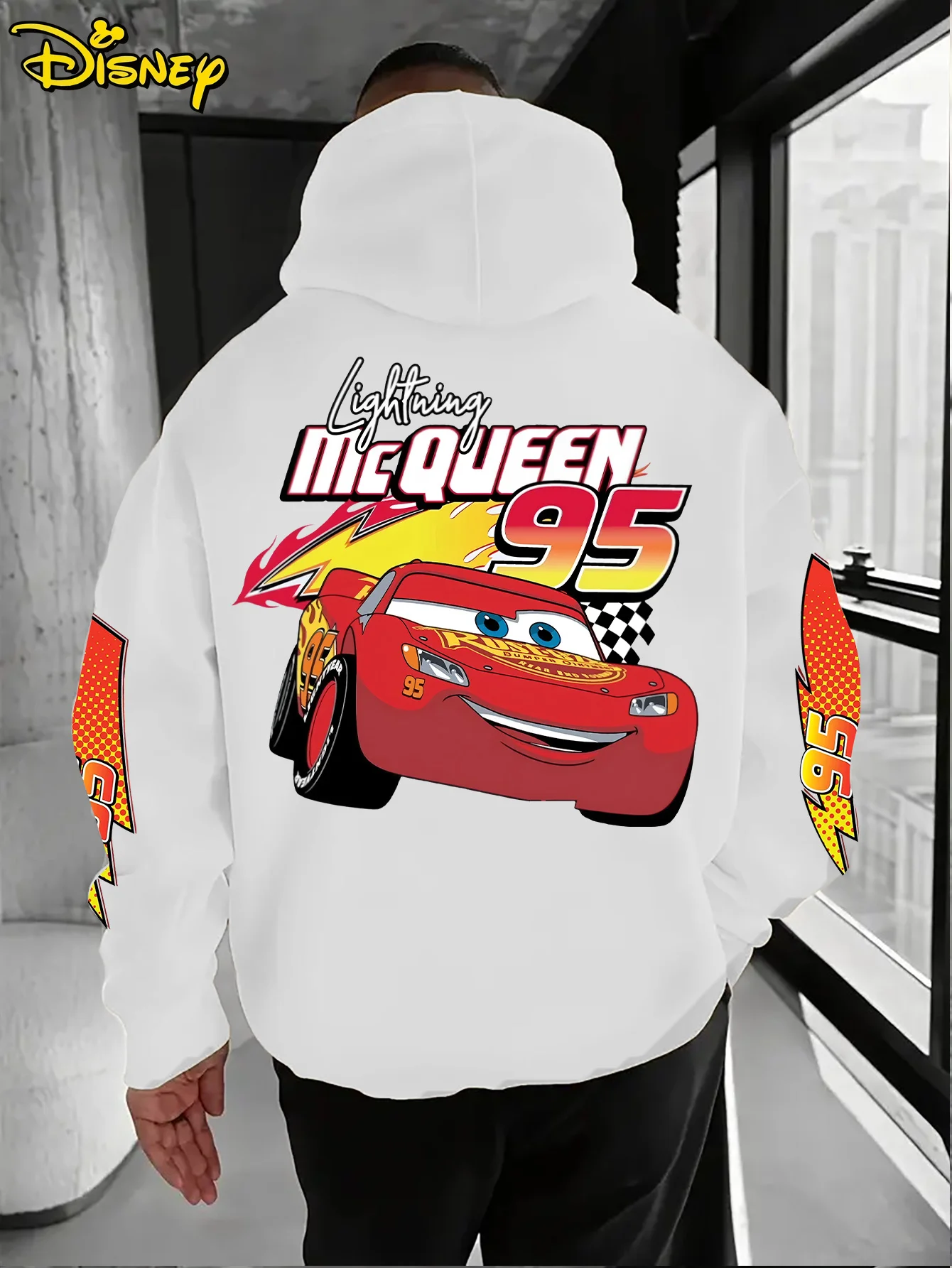 

Cars 95 Lightning Mcqueen Hoodie Boys Men Familywear Father Son Hooded Sweater Autumn Winter Cotton Oversized Loose Long Sleeves