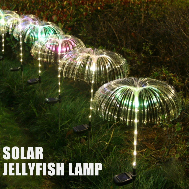 

Solar Fiber Optic Light, Colorful Jellyfish Waterproof Outdoor Fireworks LED Courtyard Lawn Atmosphere Decoration Light