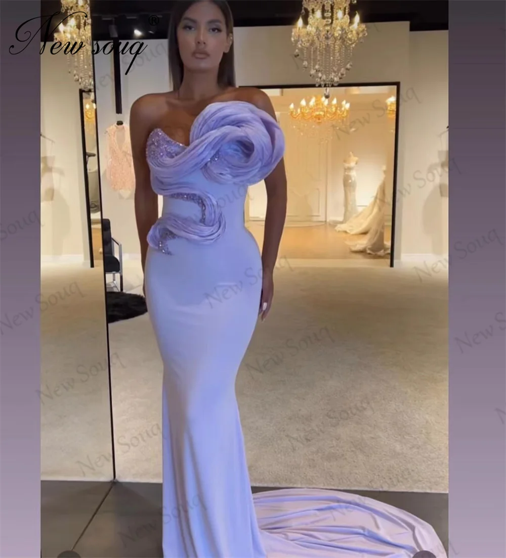 

Unique Design Lilac Mermaid Evening Dresses With Tiered Beaded Prom Dress Special Occasion Party Cocktail Gowns Robes De Soiree