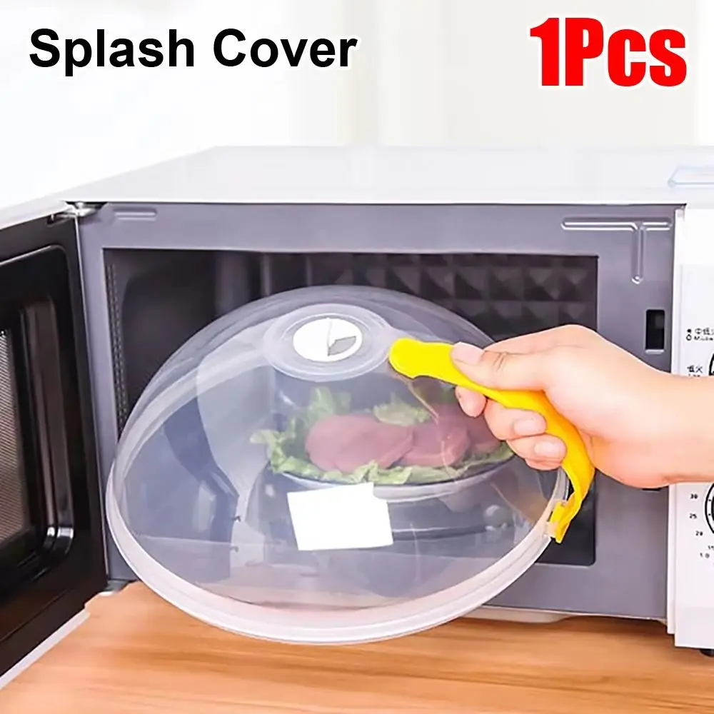 1Pcs Plastic Microwave Heating Splash Cover Stackable Anti Splatter Plate Bowl Cover With Steam Vents Fresh-Keeping