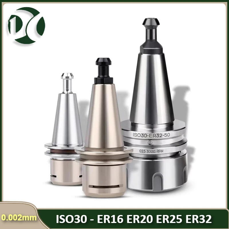 

ISO30 Woodworking Tool Holder ER16 ER20 ER25 ER32 Collet Chuck Balancing G2.5 30000rpm With Pull Pin CNC Spindle Lathe Milling
