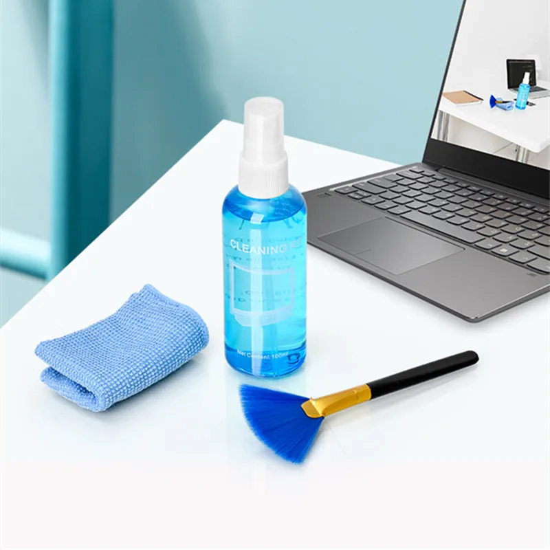 Computer Screen Dust Removal Microfiber Cloth Set Cleaning Liquid  Screen Cleaner Spray for LCD PC PDA Lens Cleaner