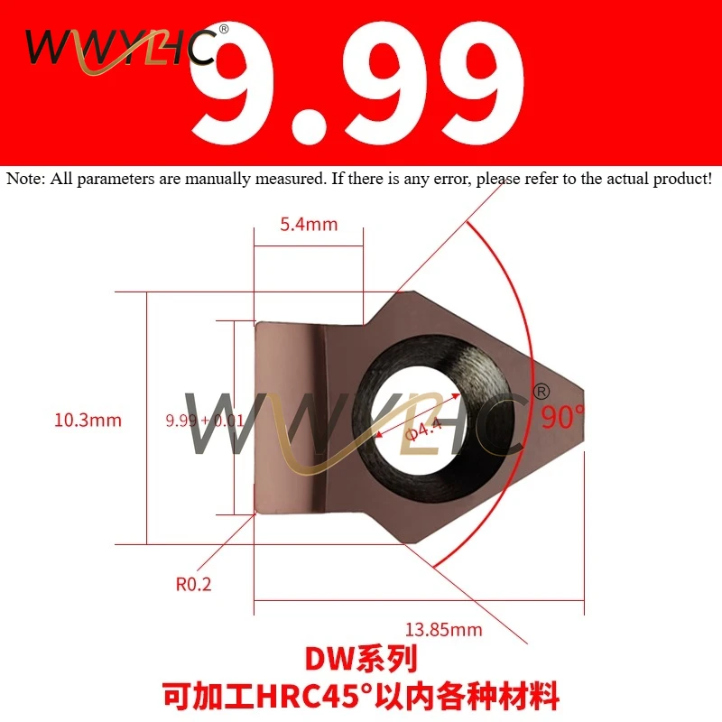 Keyway Broaching Carbide Insert Blade Suitable For CNC Machine To Cut Blind Internal Slot Groove Spline Shaft DW-9.98-10.1L