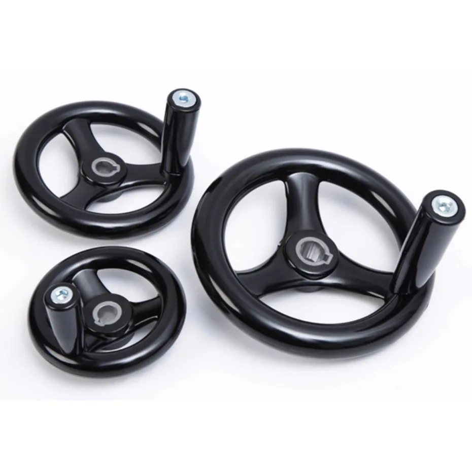 Three piece rubberwood/round wheel rim plastic steel handwheel/grinder corrugated hand wheel handle machine handwheel 101216