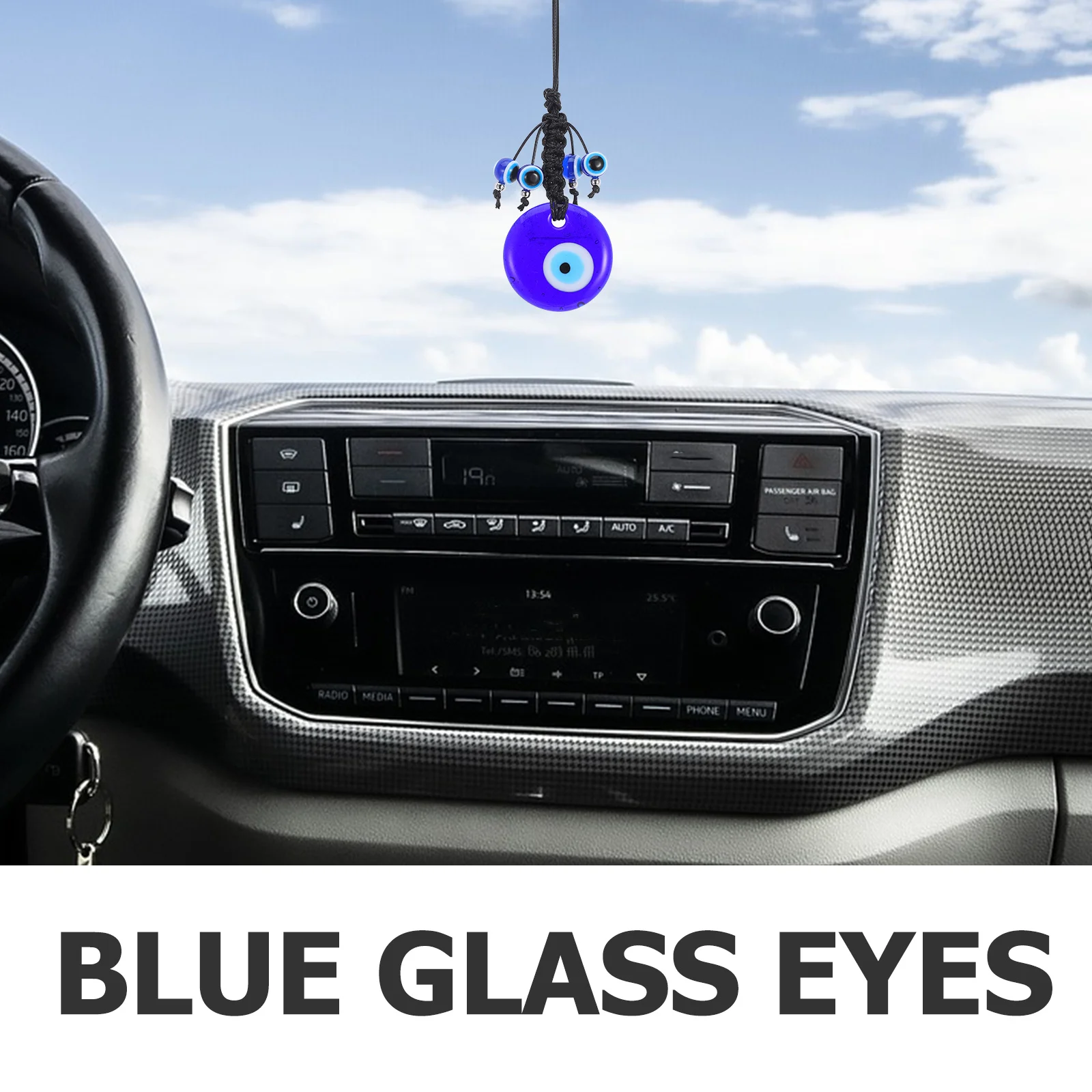 

Evil Eye Car Hanging Ornament Blue Eyes Unique Mysterious Charm Glass Stylish Interior Decoration Evil Eye Ornament