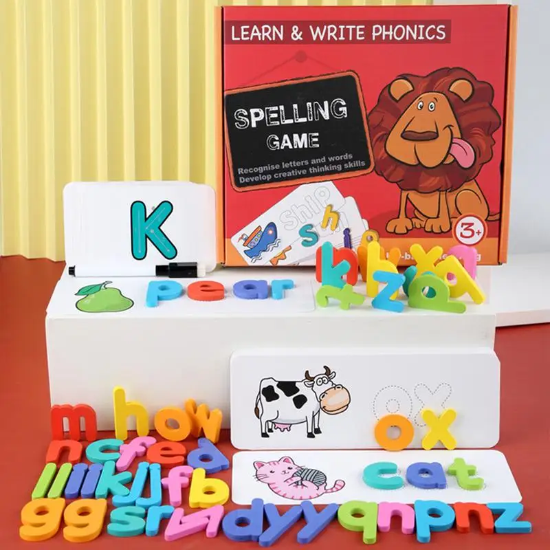 Writing Spelling Flash Cards Wipeable Word Games Flash Cards With Bright Colors Educational Toys Featuring 26 Letters Of The