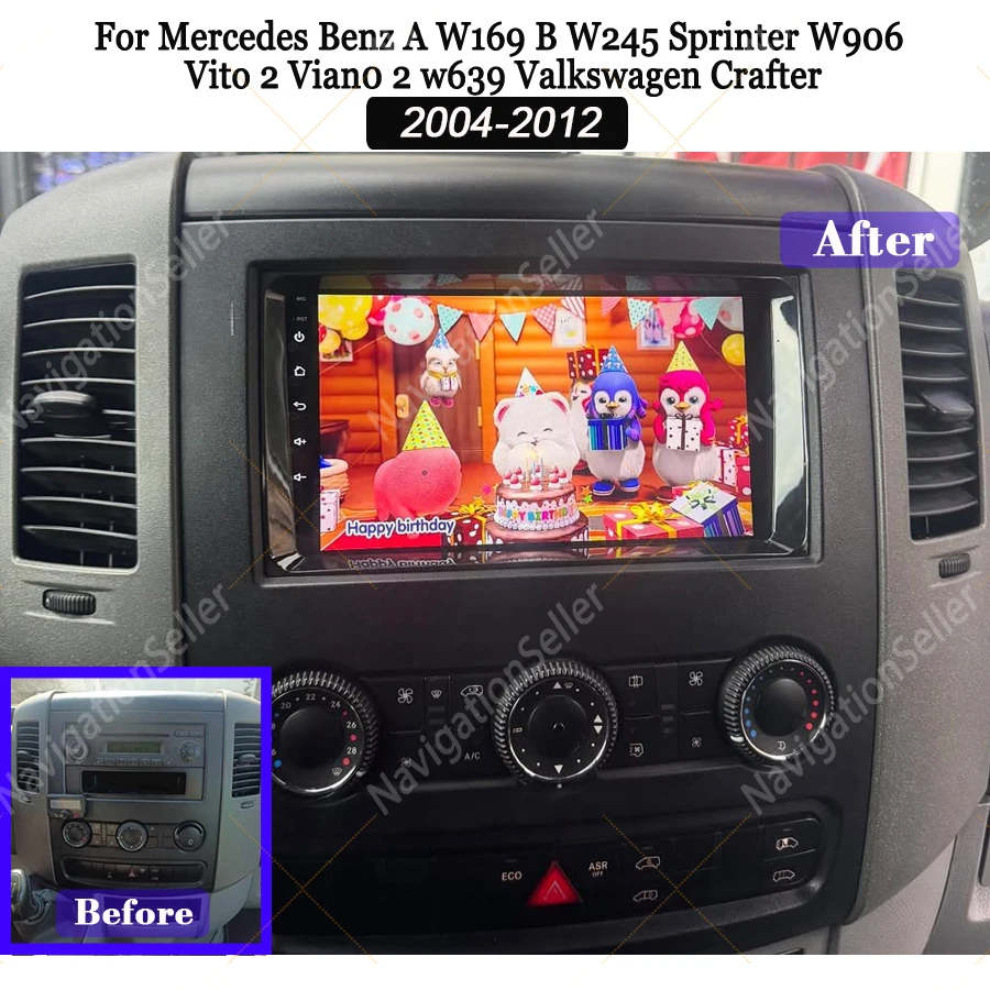 

Android 15 For Mercedes-Benz Sprinter For Volkswagen Crafter 2006 Car Radio Intelligent System Carplay Touch Screen Stereo Wifi
