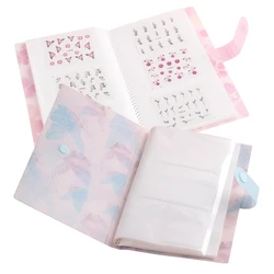 120 Slots Spring Butterfly Storage Album for Small Sticker Sorted Nail Art Sticker Book Flower Cover Holder Organizer Accessory
