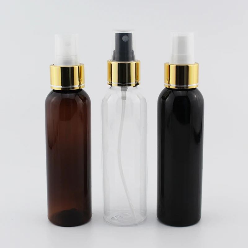 

40pcs 100ml 120ml Empty Perfume Bottle with Gold Mist Spray Refillable 4oz Colored Sprayer Container