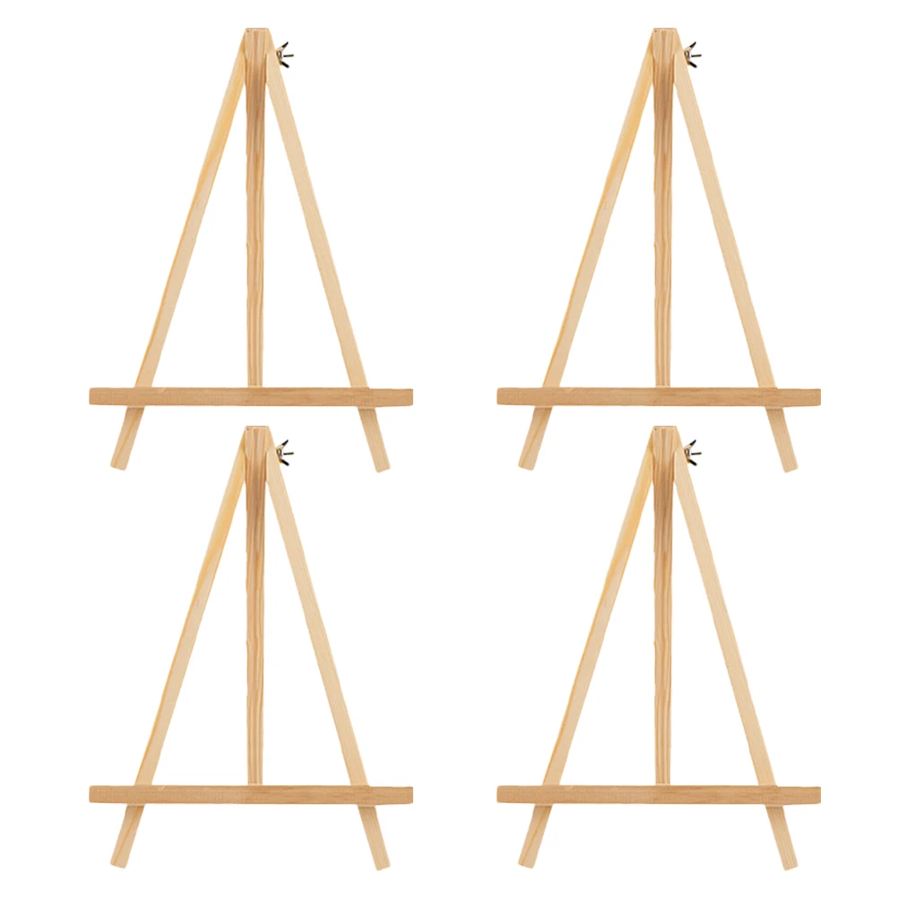 

4 Pcs Wooden Easel Stand for Kids Sketchpad Painting Artboard Display Tabletop Foldable Tripod Structure Stable Use Practical
