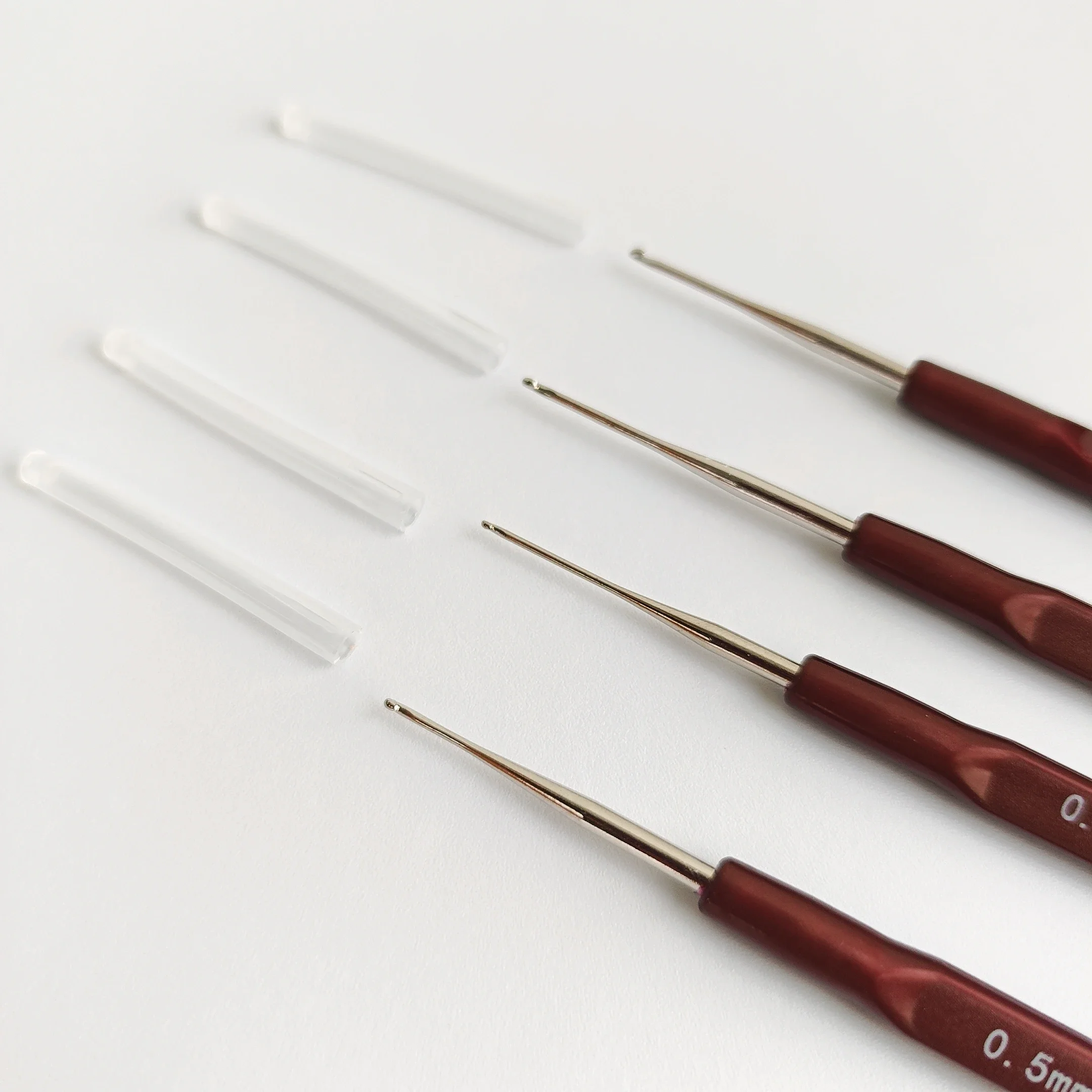 Wig Ventilating Needle 0.5-0.8mm 4Sizes Lace Wig Making Tool Hair Weaving Dreadlock Braiding Crochet Hook DIY Salon Accessory