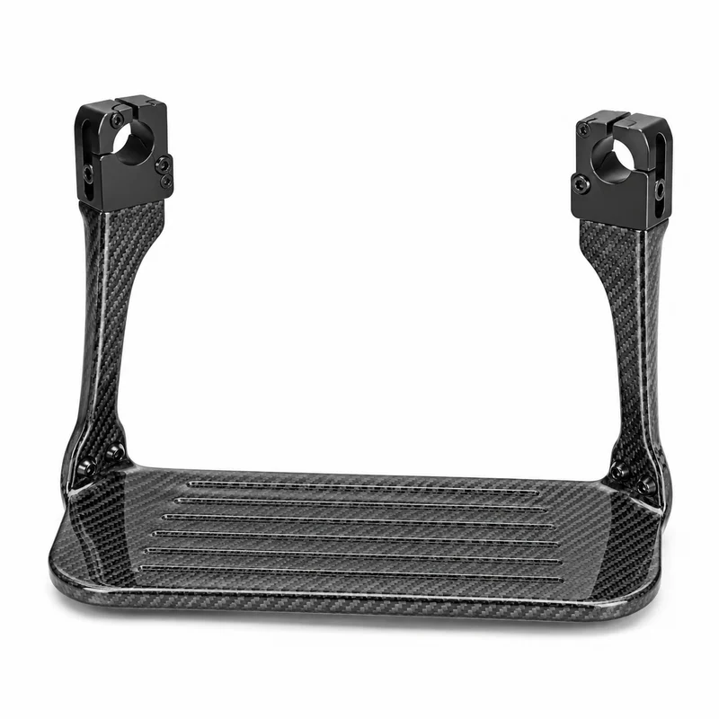 Carbon‑Fiber Wheelchair Footplate Assembly, Custom 3K Panel With Adjustable Mounting Clip